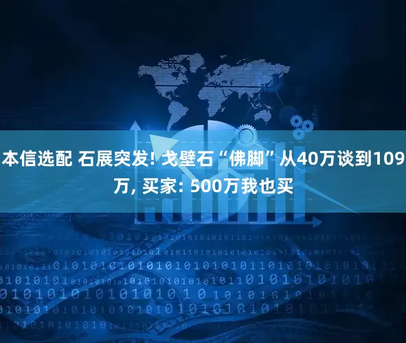 本信选配 石展突发! 戈壁石“佛脚”从40万谈到109万, 买家: 500万我也买